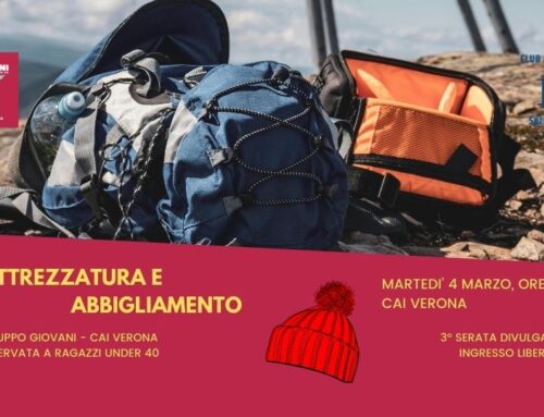 martedì 4 marzo | Abbigliamento e attrezzature – Gruppo Giovani